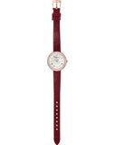 Buy Shop Emporio Armani Rosa Two Hand White Dial Red Leather Strap Watch For Women - AR11357 USA Online