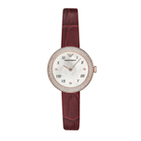 Buy Shop Emporio Armani Rosa Two Hand White Dial Red Leather Strap Watch For Women - AR11357 USA Online