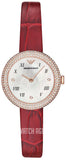 Buy Shop Emporio Armani Rosa Two Hand White Dial Red Leather Strap Watch For Women - AR11357 USA Online