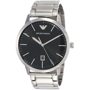 Buy Shop Emporio Armani Ruggero Black Dial Silver Steel Strap Watch for Men - AR11310 USA Online