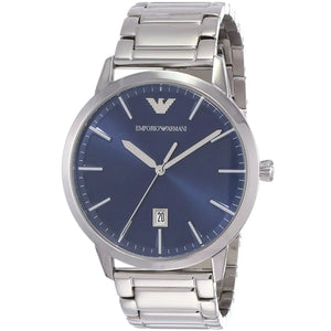 Buy Shop Emporio Armani Ruggero Blue Dial Silver Steel Strap Watch for Men - AR11311 USA Online