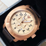 Buy Shop Emporio Armani Ruggero Chronograph Rose Gold Dial Black Leather Strap Watch for Men - AR6087 USA Online