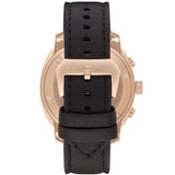 Buy Shop Emporio Armani Ruggero Chronograph Rose Gold Dial Black Leather Strap Watch for Men - AR6087 USA Online