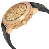 Buy Shop Emporio Armani Ruggero Chronograph Rose Gold Dial Black Leather Strap Watch for Men - AR6087 USA Online