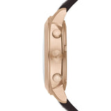 Buy Shop Emporio Armani Ruggero Chronograph Rose Gold Dial Black Leather Strap Watch for Men - AR6087 USA Online