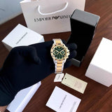 Buy Shop Emporio Armani Sea Explorer Chronograph Green Dial Two Tone Steel Strap Watch for Men - AR11586 USA Online