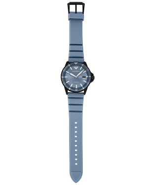 Buy Shop Emporio Armani Sea Explorer Divers Blue Dial Blue Silicone Strap Watch for Men - AR11685 USA Online