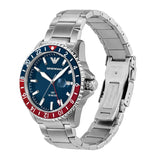 Buy Shop Emporio Armani Sea Explorer GMT Blue Dial Silver Steel Strap Watch For Men - AR11590 USA Online