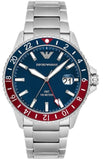 Buy Shop Emporio Armani Sea Explorer GMT Blue Dial Silver Steel Strap Watch For Men - AR11590 USA Online