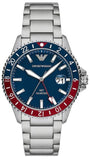 Buy Shop Emporio Armani Sea Explorer GMT Blue Dial Silver Steel Strap Watch For Men - AR11590 USA Online