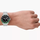 Buy Shop Emporio Armani Sea Explorer GMT Quartz Black Dial Silver Steel Strap Watch For Men - AR11589 USA Online
