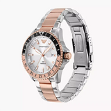 Buy Shop Emporio Armani Sea Explorer GMT Quartz White Dial Two Tone Steel Strap Watch For Men - AR11591 USA Online