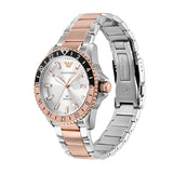 Buy Shop Emporio Armani Sea Explorer GMT Quartz White Dial Two Tone Steel Strap Watch For Men - AR11591 USA Online
