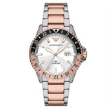 Buy Shop Emporio Armani Sea Explorer GMT Quartz White Dial Two Tone Steel Strap Watch For Men - AR11591 USA Online