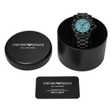 Buy Shop Emporio Armani Sea Explorer Turquoise Blue Dial Black Steel Strap Watch for Men - AR60084 USA Online