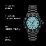 Emporio Armani Sea Explorer Turquoise Blue Dial Black Steel Strap Watch for Men - AR60084
