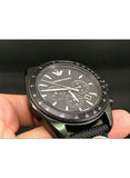 Buy Shop Emporio Armani Sigma Chronograph Black Dial Black Leather Strap Watch For Men - AR6131 USA Online