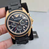 Buy Shop Emporio Armani Sigma Chronograph Black Dial Black SIlicon Strap Watch For Men - AR6066 USA Online
