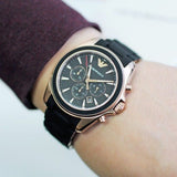 Buy Shop Emporio Armani Sigma Chronograph Black Dial Black SIlicon Strap Watch For Men - AR6066 USA Online