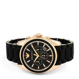 Buy Shop Emporio Armani Sigma Chronograph Black Dial Black SIlicon Strap Watch For Men - AR6066 USA Online