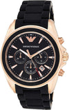 Buy Shop Emporio Armani Sigma Chronograph Black Dial Black SIlicon Strap Watch For Men - AR6066 USA Online