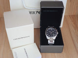 Buy Shop Emporio Armani Sigma Chronograph Black Dial Silver Steel Strap Watch For Men - AR6098 USA Online