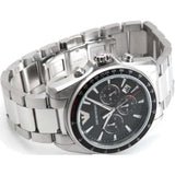 Buy Shop Emporio Armani Sigma Chronograph Black Dial Silver Steel Strap Watch For Men - AR6098 USA Online
