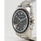 Buy Shop Emporio Armani Sigma Chronograph Black Dial Silver Steel Strap Watch For Men - AR6098 USA Online