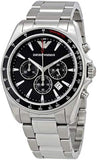 Buy Shop Emporio Armani Sigma Chronograph Black Dial Silver Steel Strap Watch For Men - AR6098 USA Online