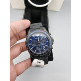 Buy Shop Emporio Armani Sigma Chronograph Blue Dial Black Silicone Strap Watch For Men - AR6121 USA Online