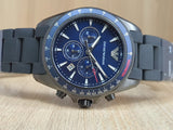 Buy Shop Emporio Armani Sigma Chronograph Blue Dial Black Silicone Strap Watch For Men - AR6121 USA Online
