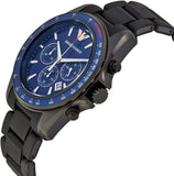Buy Shop Emporio Armani Sigma Chronograph Blue Dial Black Silicone Strap Watch For Men - AR6121 USA Online