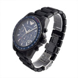 Buy Shop Emporio Armani Sigma Chronograph Blue Dial Black Silicone Strap Watch For Men - AR6121 USA Online