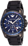 Buy Shop Emporio Armani Sigma Chronograph Blue Dial Black Silicone Strap Watch For Men - AR6121 USA Online