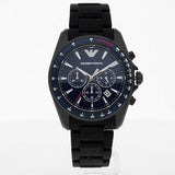 Buy Shop Emporio Armani Sigma Chronograph Blue Dial Black Silicone Strap Watch For Men - AR6121 USA Online