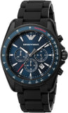 Buy Shop Emporio Armani Sigma Chronograph Blue Dial Black Silicone Strap Watch For Men - AR6121 USA Online