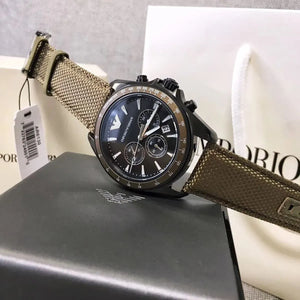 Buy Shop Emporio Armani Sigma Chronograph Gray Dial Green Nylon Strap Watch for Men - AR6130 USA Online