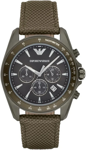 Buy Shop Emporio Armani Sigma Chronograph Gray Dial Green Nylon Strap Watch for Men - AR6130 USA Online