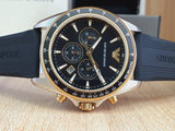 Buy Shop Emporio Armani Sigma Chronograph lack Dial Black Rubber Strap Watch For Men - AR80003 USA Online