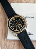 Buy Shop Emporio Armani Sigma Chronograph lack Dial Black Rubber Strap Watch For Men - AR80003 USA Online