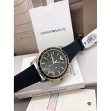 Buy Shop Emporio Armani Sigma Chronograph lack Dial Black Rubber Strap Watch For Men - AR80003 USA Online