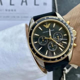Buy Shop Emporio Armani Sigma Chronograph lack Dial Black Rubber Strap Watch For Men - AR80003 USA Online