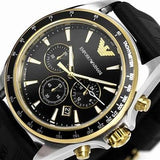 Buy Shop Emporio Armani Sigma Chronograph lack Dial Black Rubber Strap Watch For Men - AR80003 USA Online