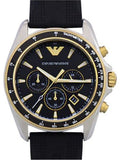 Buy Shop Emporio Armani Sigma Chronograph lack Dial Black Rubber Strap Watch For Men - AR80003 USA Online