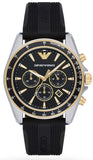 Buy Shop Emporio Armani Sigma Chronograph lack Dial Black Rubber Strap Watch For Men - AR80003 USA Online