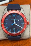 Buy Shop Emporio Armani Sigma Quartz Blue Dial Blue Silicone Strap Watch For Men - AR11217 USA Online