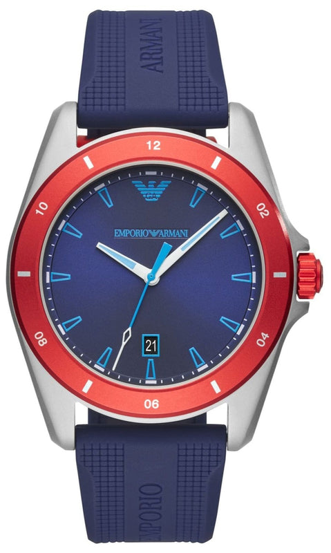Buy Shop Emporio Armani Sigma Quartz Blue Dial Blue Silicone Strap Watch For Men - AR11217 USA Online