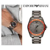Buy Shop Emporio Armani Sigma Quartz Grey Dial Grey Steel Strap Watch For Men - AR11178 USA Online