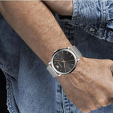 Buy Shop Emporio Armani Luigi Analog Black Dial Silver Mesh Bracelet Watch For Men - AR11272 USA Online