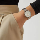 Buy Shop Emporio Armani Silver Sunray Dial Two Tone Steel Strap Watch For Women - AR11113 USA Online